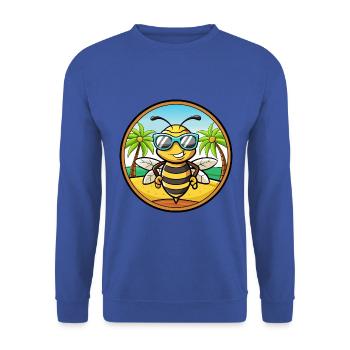 Biene Lustige Cartoon Sommer Strand Sonnenbrille Aufkleber - Unisex Pullover - Royalblau - Vorne - Alina (178cm) & Michal (187cm)