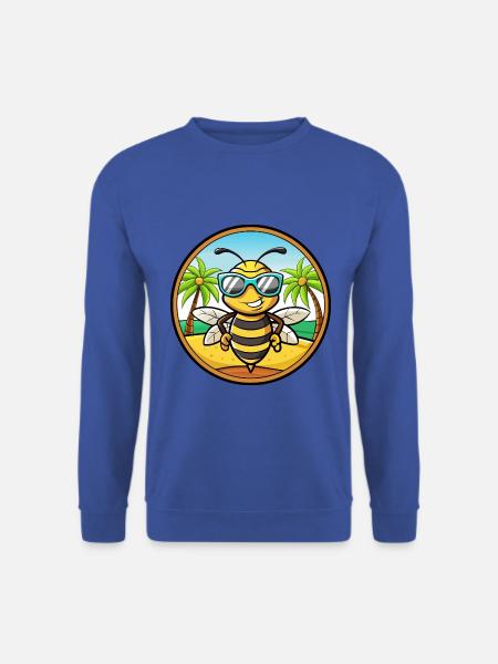Biene Lustige Cartoon Sommer Strand Sonnenbrille Aufkleber - Unisex Pullover - Royalblau