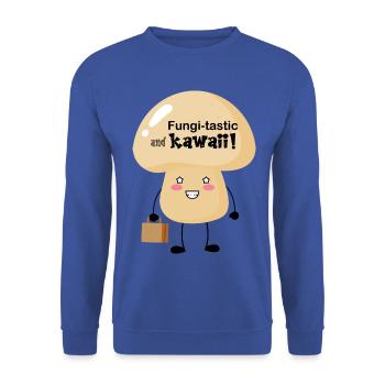 Pilze tastisch und kawaii - Unisex Pullover - Royalblau - Vorne - Alina (178cm) & Michal (187cm)