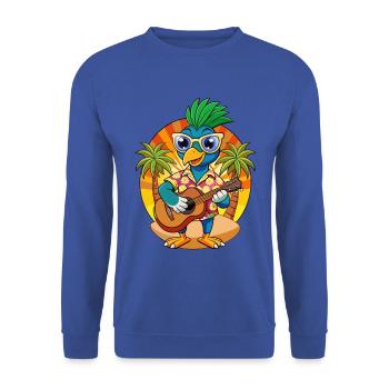 Lustige Pfau Sommer Strand Sonnenbrille Hawaiianisch - Unisex Pullover - Royalblau - Vorne - Alina (178cm) & Michal (187cm)