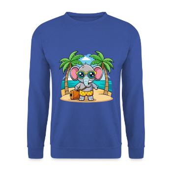 Elefant Lustige Cartoon Sommer Strand Sonnenbrille - Unisex Pullover - Royalblau - Vorne - Alina (178cm) & Michal (187cm)