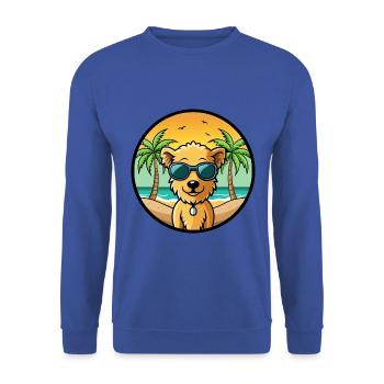 Pumi Hunderasse Cartoon Sonnenbrille Strand - Unisex Pullover - Royalblau - Vorne - Alina (178cm) & Michal (187cm)