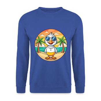 Gans Lustige Cartoon Sommer Strand Sonnenbrille - Unisex Pullover - Royalblau - Vorne - Alina (178cm) & Michal (187cm)