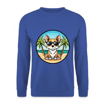 Miniatur Foxterrier Hunderasse Cartoon Sonnenbrille - Unisex Pullover - Royalblau - Vorne - Alina (178cm) & Michal (187cm)