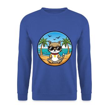Zypern Katzenrasse Cartoon Sonnenbrille Strand - Unisex Pullover - Royalblau - Vorne - Alina (178cm) & Michal (187cm)
