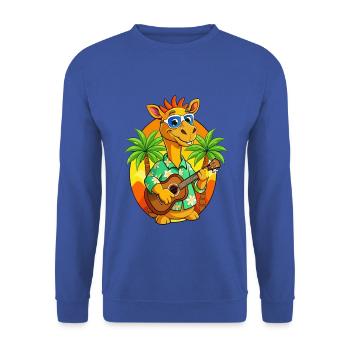 Drôle Camel Dessin animé Plage d’été Lunettes de soleil Guitare - Sweat-shirt Unisexe - bleu royal - Devant - Alina (178cm) & Michal (187cm)