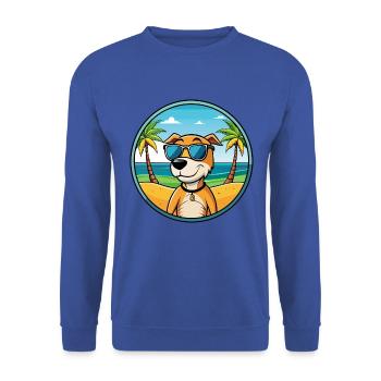 Auvergne Vorstehhund Rasse Cartoon Sonnenbrille Strand - Unisex Pullover - Royalblau - Vorne - Alina (178cm) & Michal (187cm)