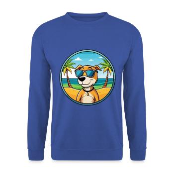 Auvergne Pointing Dog Breed Cartoon Sunglass Beach - Unisex Sweatshirt - royal blue - Front - Alina (178cm) & Michal (187cm)