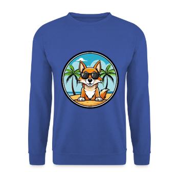Amerikanischer Foxhound Hunderasse Cartoon Sonnenbrille Strand - Unisex Pullover - Royalblau - Vorne - Alina (178cm) & Michal (187cm)