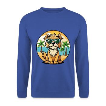 Brikett Griffon Vendéen Hunderasse Cartoon Strand - Unisex Pullover - Royalblau - Vorne - Alina (178cm) & Michal (187cm)
