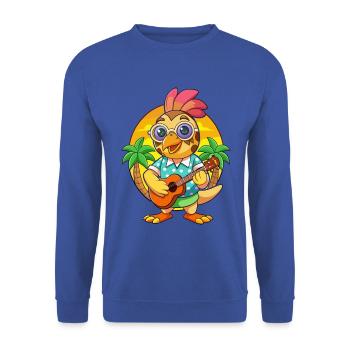 Lustige Wachtel Cartoon Sommer Strand Sonnenbrille Gitarre - Unisex Pullover - Royalblau - Vorne - Alina (178cm) & Michal (187cm)