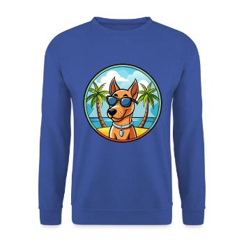 Andalusischer Windhund Rasse Cartoon Sonnenbrille Strand - Unisex Pullover - Royalblau - Vorne - Alina (178cm) & Michal (187cm)