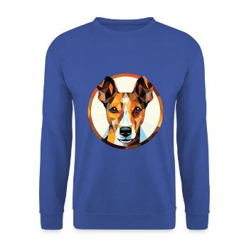Glatte Foxterrier-Hunderasse buntes Aquarell - Unisex Pullover - Royalblau - Vorne - Alina (178cm) & Michal (187cm)