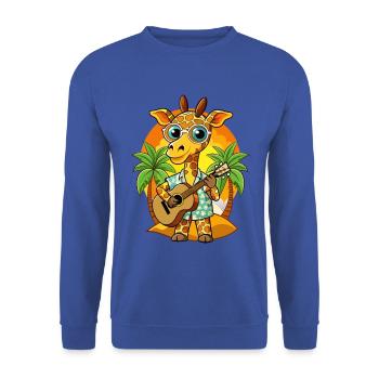 Lustige Giraffe Cartoon Sommer Strand Sonnenbrille - Unisex Pullover - Royalblau - Vorne - Alina (178cm) & Michal (187cm)