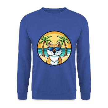 Lunettes de soleil de dessin animé de race de chien du Groenland plage - Sweat-shirt Unisexe - bleu royal - Devant - Alina (178cm) & Michal (187cm)