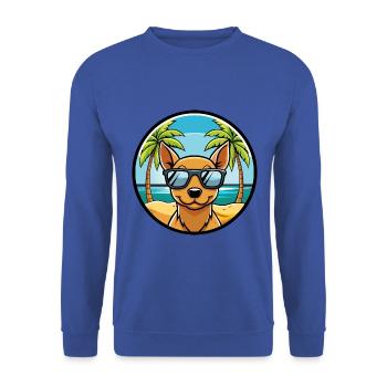 Peruanische haarlose Hunderasse Cartoon Sonnenbrille Strand - Unisex Pullover - Royalblau - Vorne - Alina (178cm) & Michal (187cm)