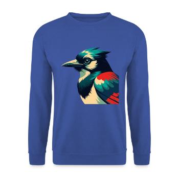 Blauhäher Cartoon Figur Buntes Haustier Tier - Unisex Pullover - Royalblau - Vorne - Alina (178cm) & Michal (187cm)