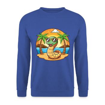 Schlange Lustige Cartoon Sommer Strand Sonnenbrille - Unisex Pullover - Royalblau - Vorne - Alina (178cm) & Michal (187cm)
