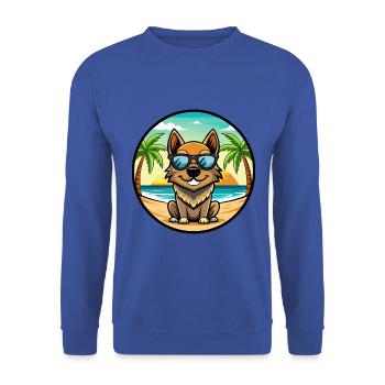 Black Tan Dog Breed Cartoon Sunglasses Beach - Unisex Sweatshirt - royal blue - Front - Alina (178cm) & Michal (187cm)