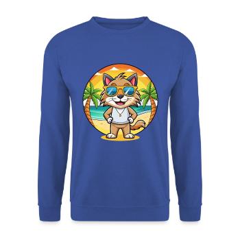 Lynx Lustige Cartoon Sommer Strand Sonnenbrille - Unisex Pullover - Royalblau - Vorne - Alina (178cm) & Michal (187cm)