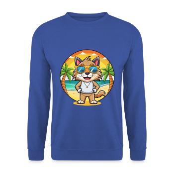 Lynx Lustige Cartoon Sommer Strand Sonnenbrille - Unisex Pullover - Royalblau - Vorne - Alina (178cm) & Michal (187cm)
