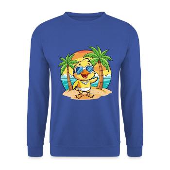 Ente Lustige Cartoon Sommer Strand Sonnenbrille - Unisex Pullover - Royalblau - Vorne - Alina (178cm) & Michal (187cm)