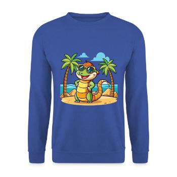 Anaconda Funny Cartoon Summer Beach Sunglasses - Unisex Sweatshirt - royal blue - Front - Alina (178cm) & Michal (187cm)