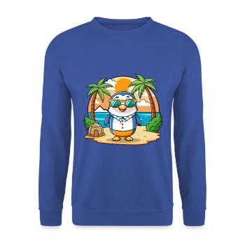 Pinguin Lustige Cartoon Sommer Strand Sonnenbrille - Unisex Pullover - Royalblau - Vorne - Alina (178cm) & Michal (187cm)