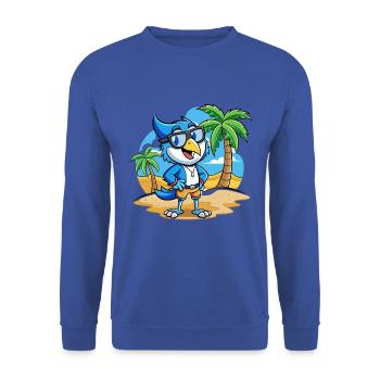 Blue Jay Lustige Cartoon Sommer Strand Sonnenbrille - Unisex Pullover - Royalblau - Vorne - Alina (178cm) & Michal (187cm)