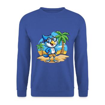 Blue Jay Lustige Cartoon Sommer Strand Sonnenbrille - Unisex Pullover - Royalblau - Vorne - Alina (178cm) & Michal (187cm)