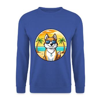 Westsibirische Laika-Hunderasse Cartoon-Sonnenbrille - Unisex Pullover - Royalblau - Vorne - Alina (178cm) & Michal (187cm)
