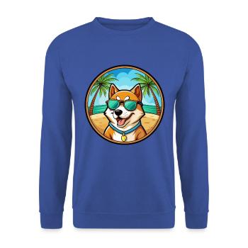 Shikoku Hunderasse Cartoon Sonnenbrille Strand - Unisex Pullover - Royalblau - Vorne - Alina (178cm) & Michal (187cm)