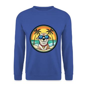 Seskar phoque chien race dessin animé lunettes de soleil plage - Sweat-shirt Unisexe - bleu royal - Devant - Alina (178cm) & Michal (187cm)