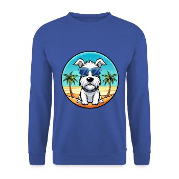 Sealyham Terrier Dog Breed Cartoon Sunglass Beach - Unisex Sweatshirt - royal blue - Front - Alina (178cm) & Michal (187cm)