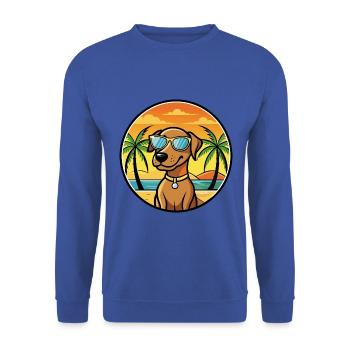 Vizsla Dog Breed Cartoon Sunglasses Beach - Unisex Sweatshirt - royal blue - Front - Alina (178cm) & Michal (187cm)
