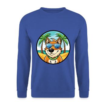 Volpino Italiano Hunderasse Cartoon Sonnenbrille Strand - Unisex Pullover - Royalblau - Vorne - Alina (178cm) & Michal (187cm)