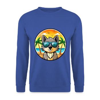 Schipperke Dog Breed Cartoon Sunglasses Beach - Unisex Sweatshirt - royal blue - Front - Alina (178cm) & Michal (187cm)