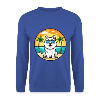 Samoyed Dog Breed Cartoon Sunglasses Beach - Unisex Sweatshirt - royal blue - Front - Alina (178cm) & Michal (187cm)