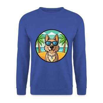 Schäferhund Rasse Cartoon Sonnenbrille Strand - Unisex Pullover - Royalblau - Vorne - Alina (178cm) & Michal (187cm)