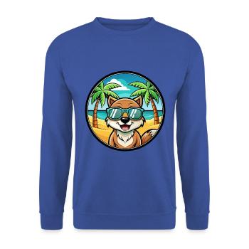 Taigan Dog Breed Cartoon Sunglasses Beach - Unisex Sweatshirt - royal blue - Front - Alina (178cm) & Michal (187cm)