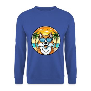 Scotch Collie Hunderasse Cartoon Sonnenbrille Strand - Unisex Pullover - Royalblau - Vorne - Alina (178cm) & Michal (187cm)