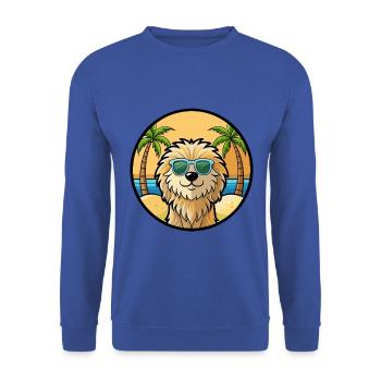 Puli Chien Race Dessin Animé Lunettes De Soleil Plage - Sweat-shirt Unisexe - bleu royal - Devant - Alina (178cm) & Michal (187cm)