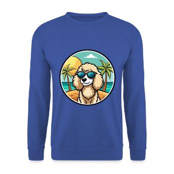 Poodle Dog Breed Cartoon Sunglasses Beach - Unisex Sweatshirt - royal blue - Front - Alina (178cm) & Michal (187cm)