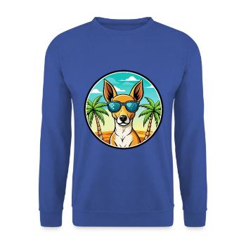 Podenco Canario Hunderasse Cartoon Sonnenbrille Strand - Unisex Pullover - Royalblau - Vorne - Alina (178cm) & Michal (187cm)