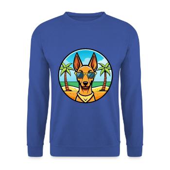 Pharaoh Hound Dog Breed Cartoon Sunglasses Beach - Unisex Sweatshirt - royal blue - Front - Alina (178cm) & Michal (187cm)