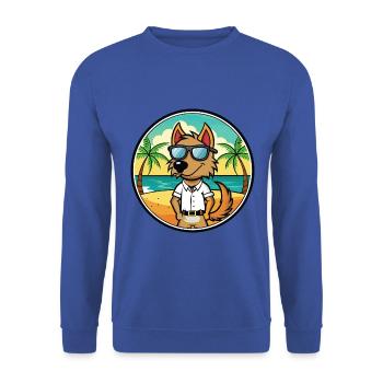 Polnische Jagdhunderasse Cartoon Sonnenbrille Strand - Unisex Pullover - Royalblau - Vorne - Alina (178cm) & Michal (187cm)