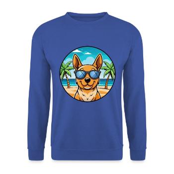 Lancashire Heeler Hunderasse Cartoon Sonnenbrille Strand - Unisex Pullover - Royalblau - Vorne - Alina (178cm) & Michal (187cm)
