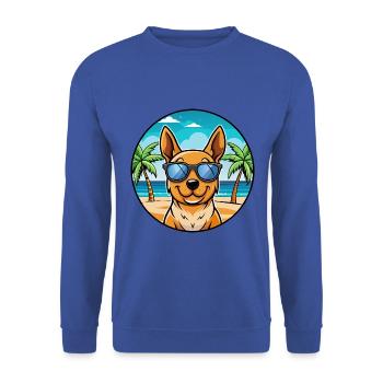 Lancashire Heeler Hunderasse Cartoon Sonnenbrille Strand - Unisex Pullover - Royalblau - Vorne - Alina (178cm) & Michal (187cm)