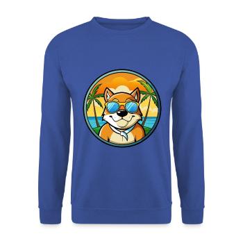 Moscow Watchdog Breed Cartoon Sunglasses Beach - Unisex Sweatshirt - royal blue - Front - Alina (178cm) & Michal (187cm)
