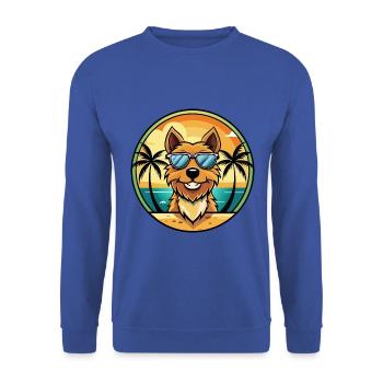 Jagdterrier Hunderasse Cartoon Sonnenbrille Strand - Unisex Pullover - Royalblau - Vorne - Alina (178cm) & Michal (187cm)